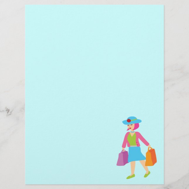 Papier Retro Shopping Girl (Devant)