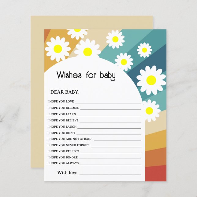 Papier Retro Super - Voeux pour bébé (Devant / Derrière)