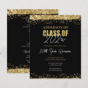 Papier Réunion de classe Parties scintillant Noir et Or É