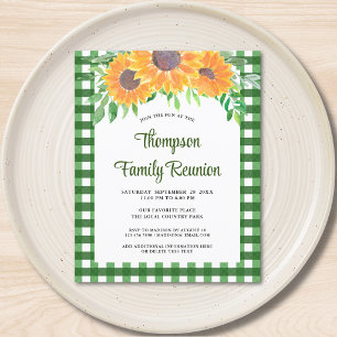Papier Réunion de famille Gingham Tournesols Économique