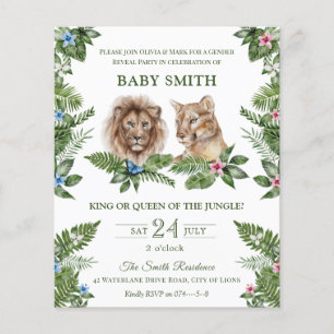 Papier Révélation du sexe du bébé Lionnes de la jungle Ro