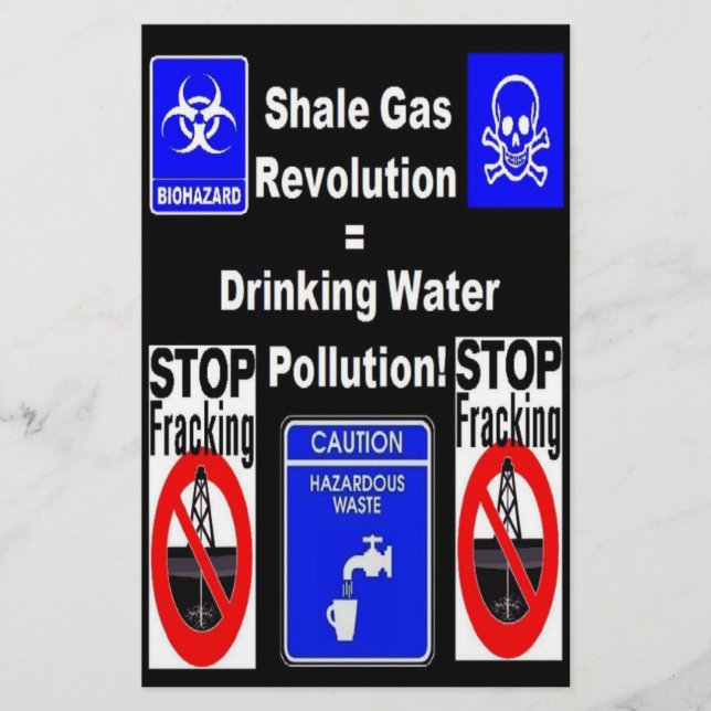 Papier Révolution du gaz de schiste = Pollution de l'eau  (Devant)