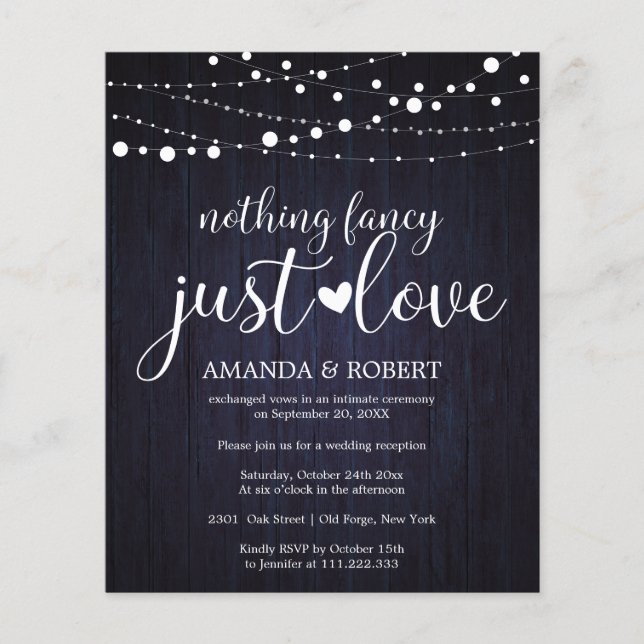 Papier Rien de fantaisie bon marché invitation de mariage (Devant)