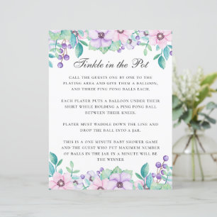 Papier Rincer dans la marmite. Jeu de baby shower fleuri 