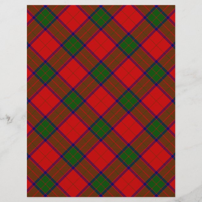 Papier Robertson tartson rouge vert plaid (Devant)