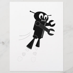 Papier Robot volant noir