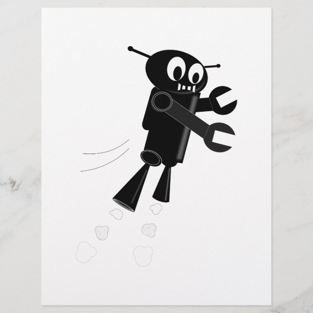 Papier Robot Volant Noir (Devant)