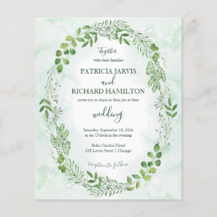 Papier Romance Verdure Budget Mariage Invitations