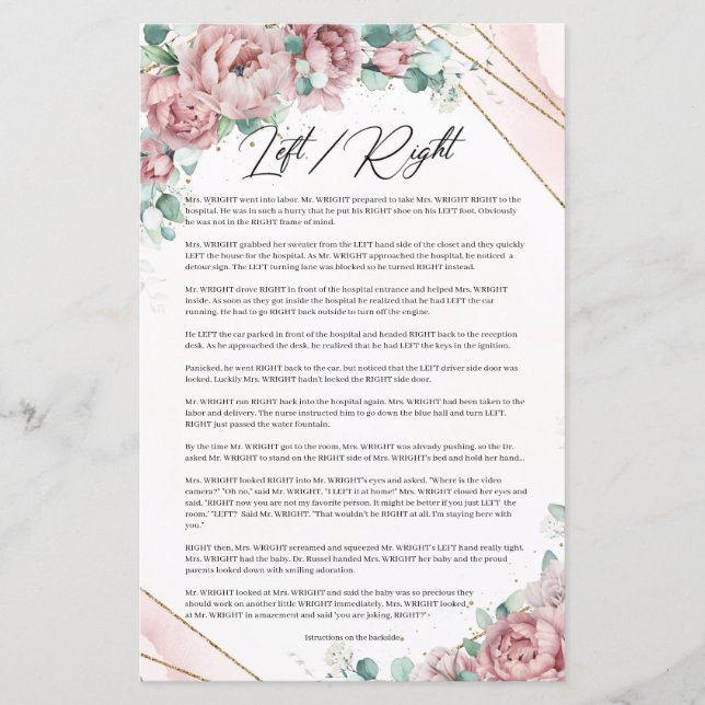 Papier Romantique blush rose sage vert or gauche droite (Devant)