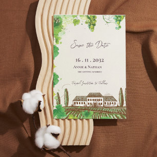 Papier Romantique Grapevine Vignoble Mariage Enregistrer
