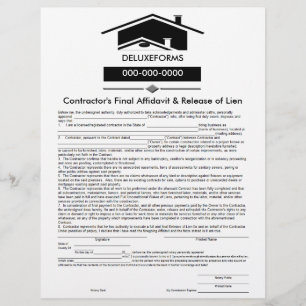 Papier Roof noir Affidavit final et libération du Lien Fo