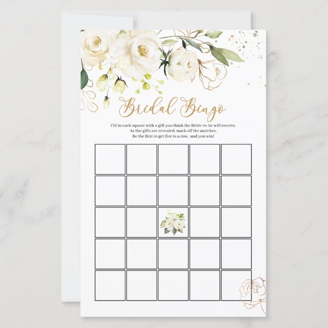 Papier Rose Blanche Bingo de mariage/Qui connaît le mieux (Devant)