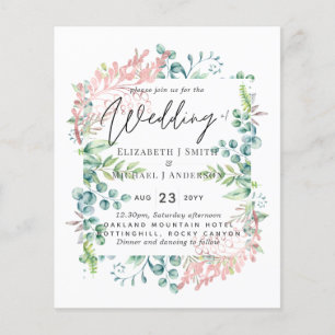 Papier Rose botanique Gold Sage Mariage botanique Budget