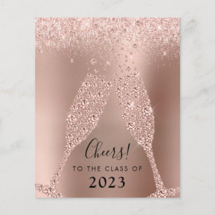 Papier Rose Budget Gold Champagne Grad Party Invitation