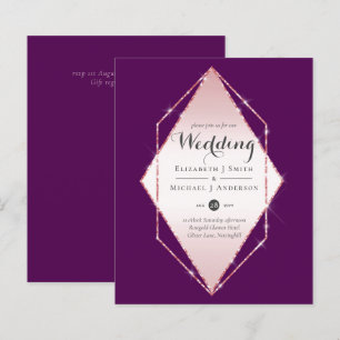 Papier Rose budget Gold Foil Look Mariage géométrique