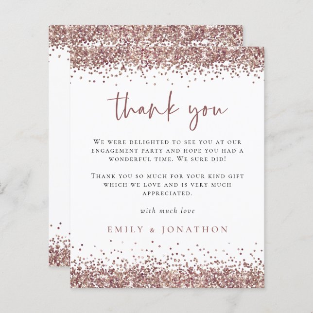 Papier Rose Budget Gold Parties scintillant Engagement Pa (Devant / Derrière)