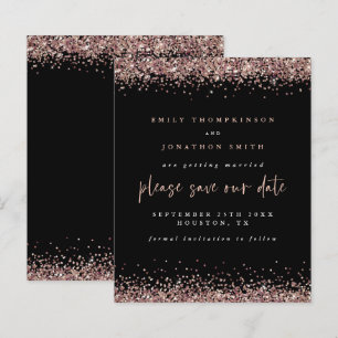 Papier Rose Budget Gold Parties scintillant Mariage Noir