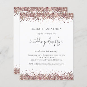 Papier ROSE BUDGET Parties scintillant d'or Invitation de