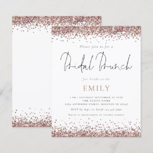 Papier Rose Budget Parties scintillant d'or Invitation de
