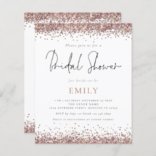 Papier Rose Budget Parties scintillant or Invitation de d