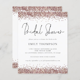 Papier Rose Budget Parties scintillant or Invitation de d