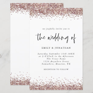 Papier Rose Budget Parties scintillant or Mariage Invitat