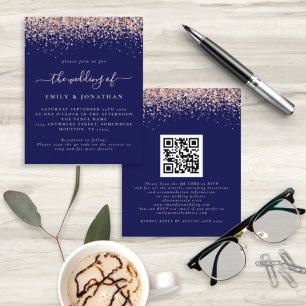 Papier Rose Budget Parties scintillant or QR marine Maria