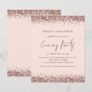 Papier ROSE BUDGET Parties scintillant Or rose Soirée Inv