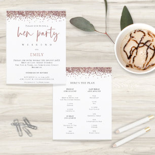 Papier Rose Budget Parties scintillant or Week-end Hen In