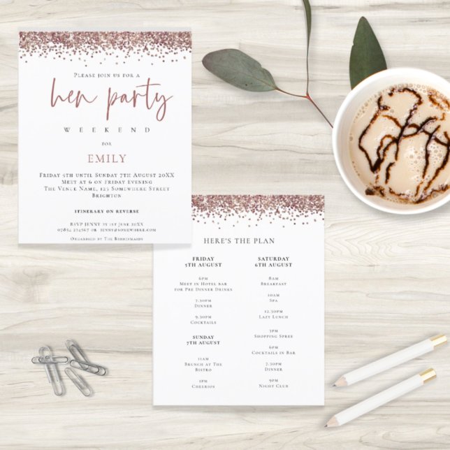 Papier Rose Budget Parties scintillant or Week-end Hen In (Créateur téléchargé)