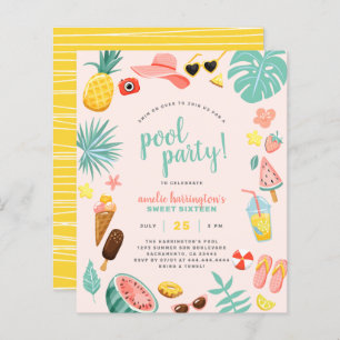 Papier Rose   Budget Pineappy Tropical Pool Party
