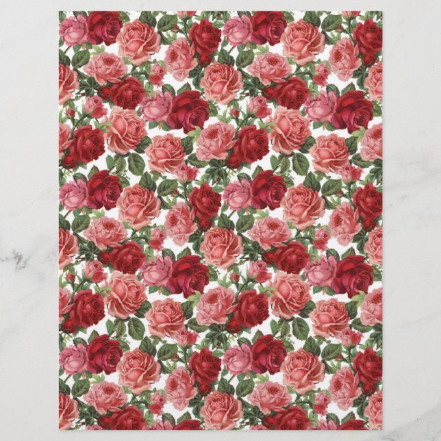Papier Rose d'antiquité Vintage Arts & artisanat (Devant)