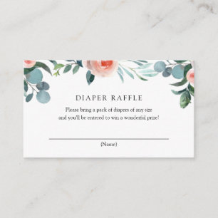 Papier rose et vert Raffle insérer carte