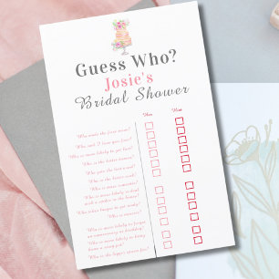 Papier Rose Fête des mariées Aquarelle Devinez Qui ?