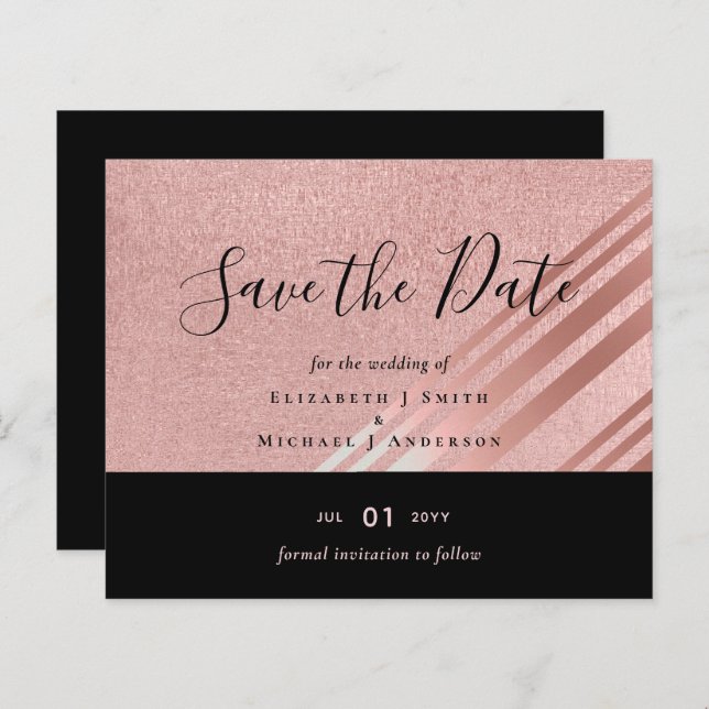 Papier Rose Gold Black Parties scintillant Look MARIAGE S (Devant / Derrière)