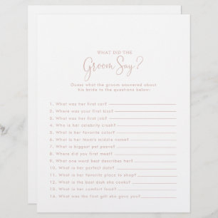 Papier Rose Gold Fête des mariées Qu'a dit Groom