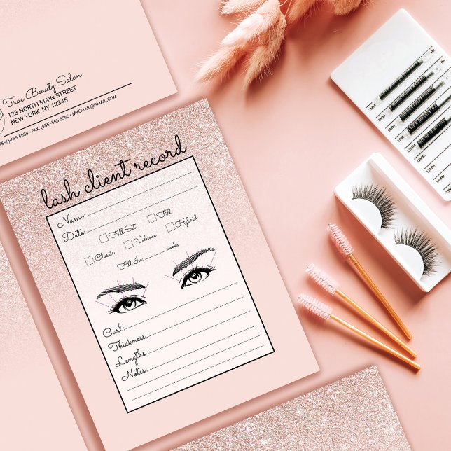Papier Rose Gold Pink Parties scintillant Ombre Lash Clie (Créateur téléchargé)