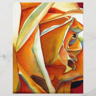Papier Rose jaune originale aquarelle Art