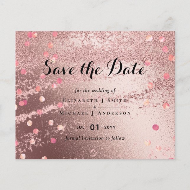 Papier Rose moderne Gold tendance Mariage budget (Devant)