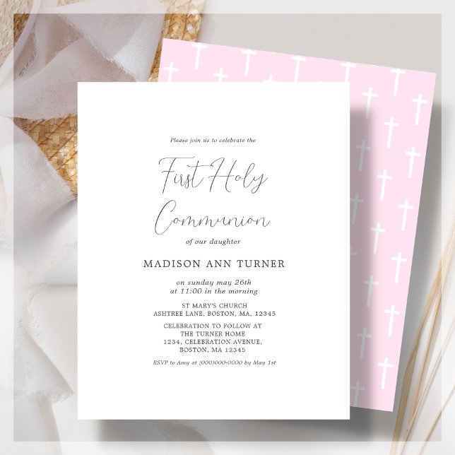 Papier Rose moderne | Invitation au budget de la première (Créateur téléchargé)