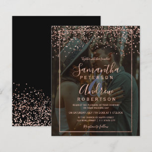 Papier Rose or confetti photo noir budget mariage