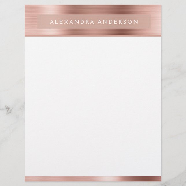 Papier Rose Rose Or Phuile Girl Monogramme (Devant)