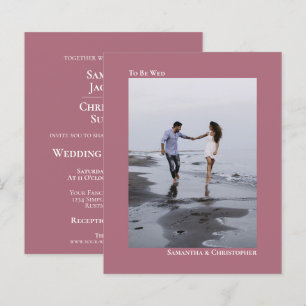 Papier Rose simple Dusty BUDGET Mariage Photo Invitation