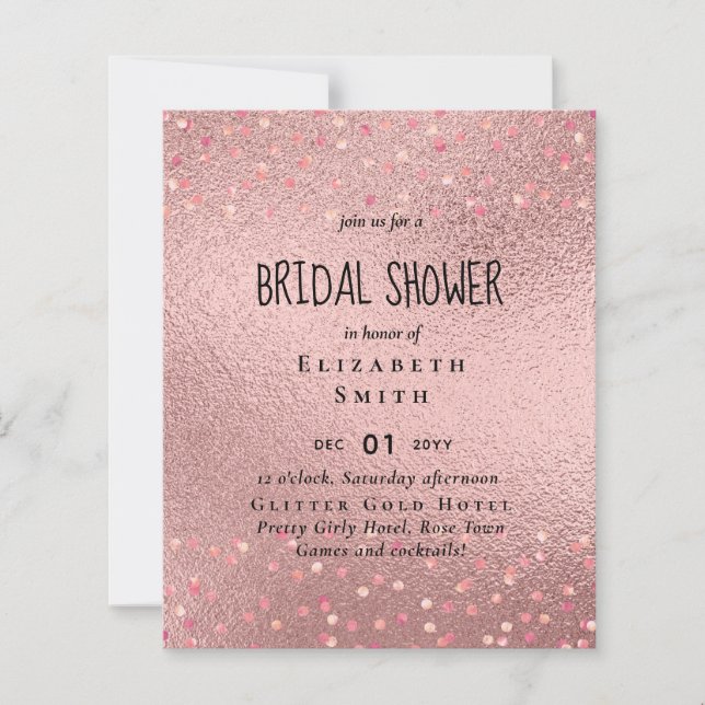 Papier RoseGold Parties scintillant métallique Floral Foi (Devant)