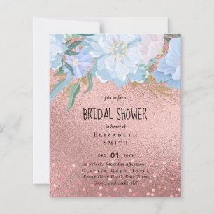Papier RoseGold Parties scintillant métallique Floral Foi