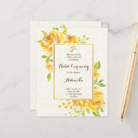 Roses Jaunes Budget Haldi Invitation