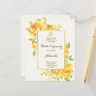 Papier Roses Jaunes Budget Haldi Invitation