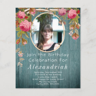 Papier Roses Roses Roses Rose Bleu Vert Grange Bois Anniv