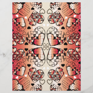 Papier Rouge et blanc Whimsical Romantic Hearts motif