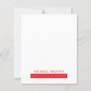 Papier Rouge Noir & Blanc Minimaliste Simple Moderne